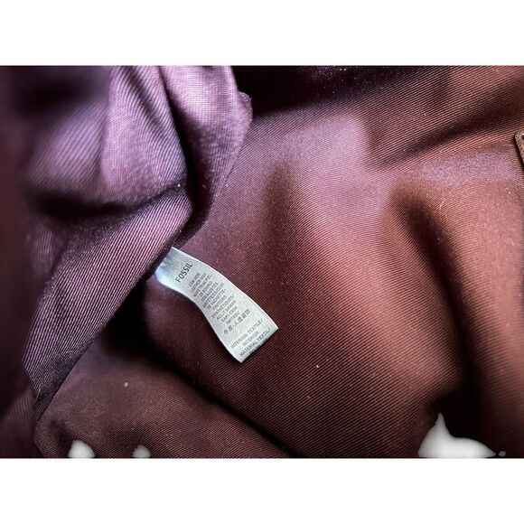 Fossil Kinley Leather Satchel NWOT Red Claret Crossbody - Picture 10 of 15